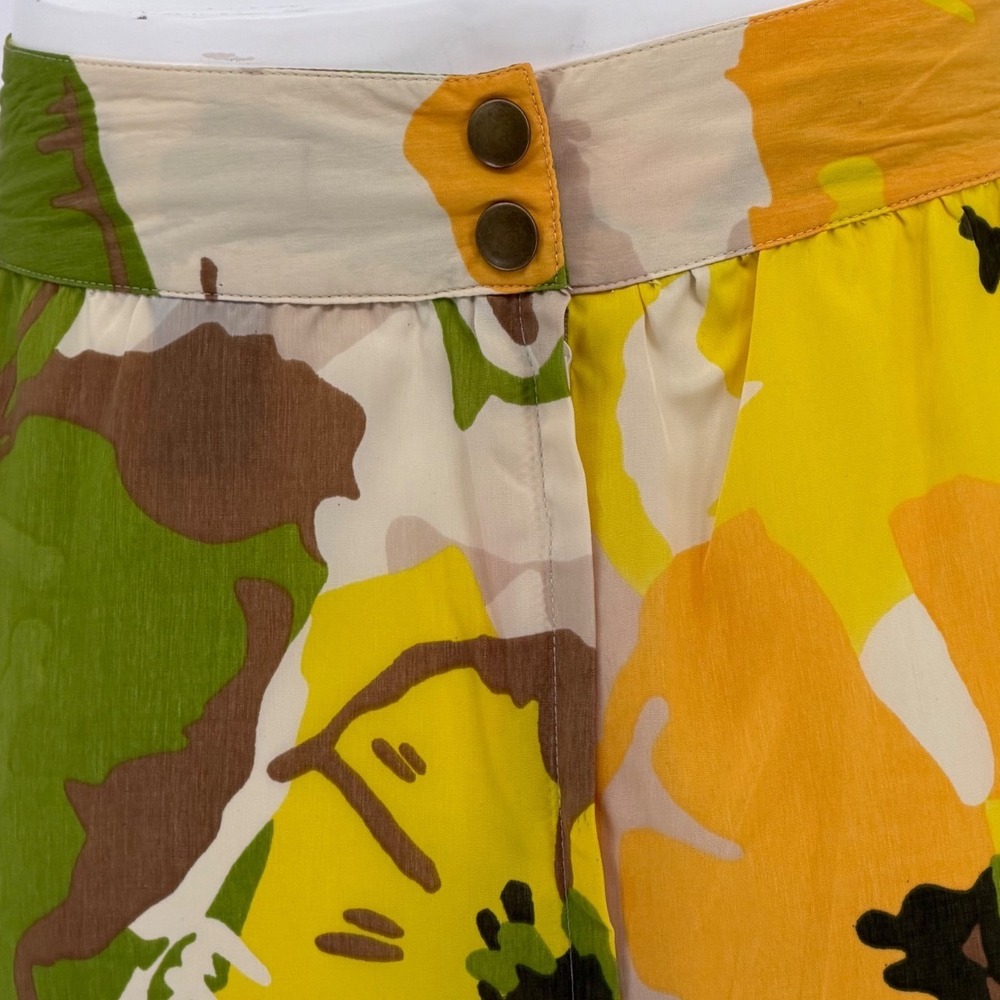 New York & Co Yellow Floral A Line Mini Skirt 12 Resortwear Vacation Chic 100-61 - Picture 11 of 14